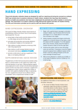 Education refresher pack during the coronavirus outbreak: Sheet 4: Hand expressing